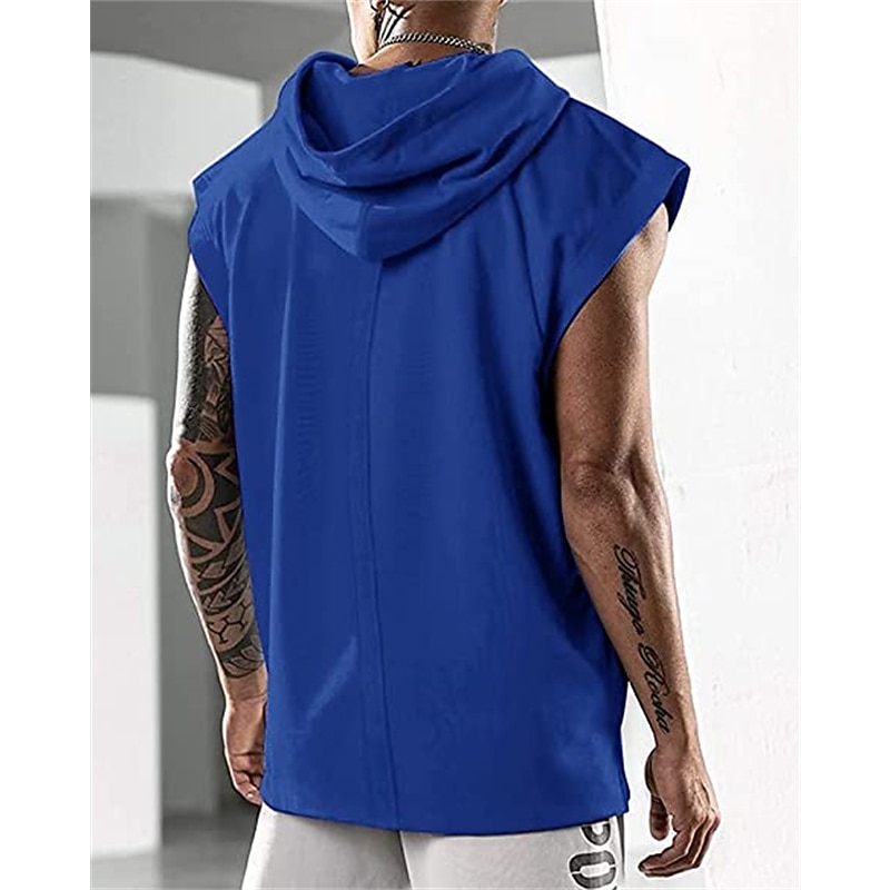 Men's T Shirt Tank Top Hoodie Short Sleeve Hooded Summer Plain Fashion Classic Casual Outdoor Street Casual Black White Army Green Top Tee for Men 2025 - $20.99 –P12