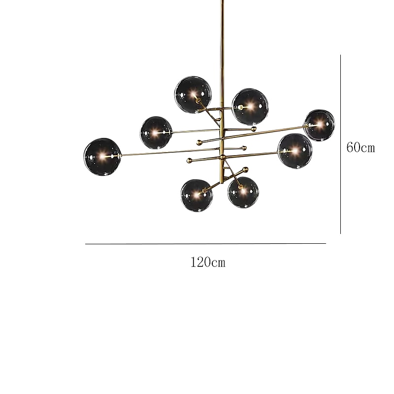 80/120 cm lampadario led lampadario globo vetro metallo stile artistico stile moderno classico 220-240v del 2026 a $749.99 –P1