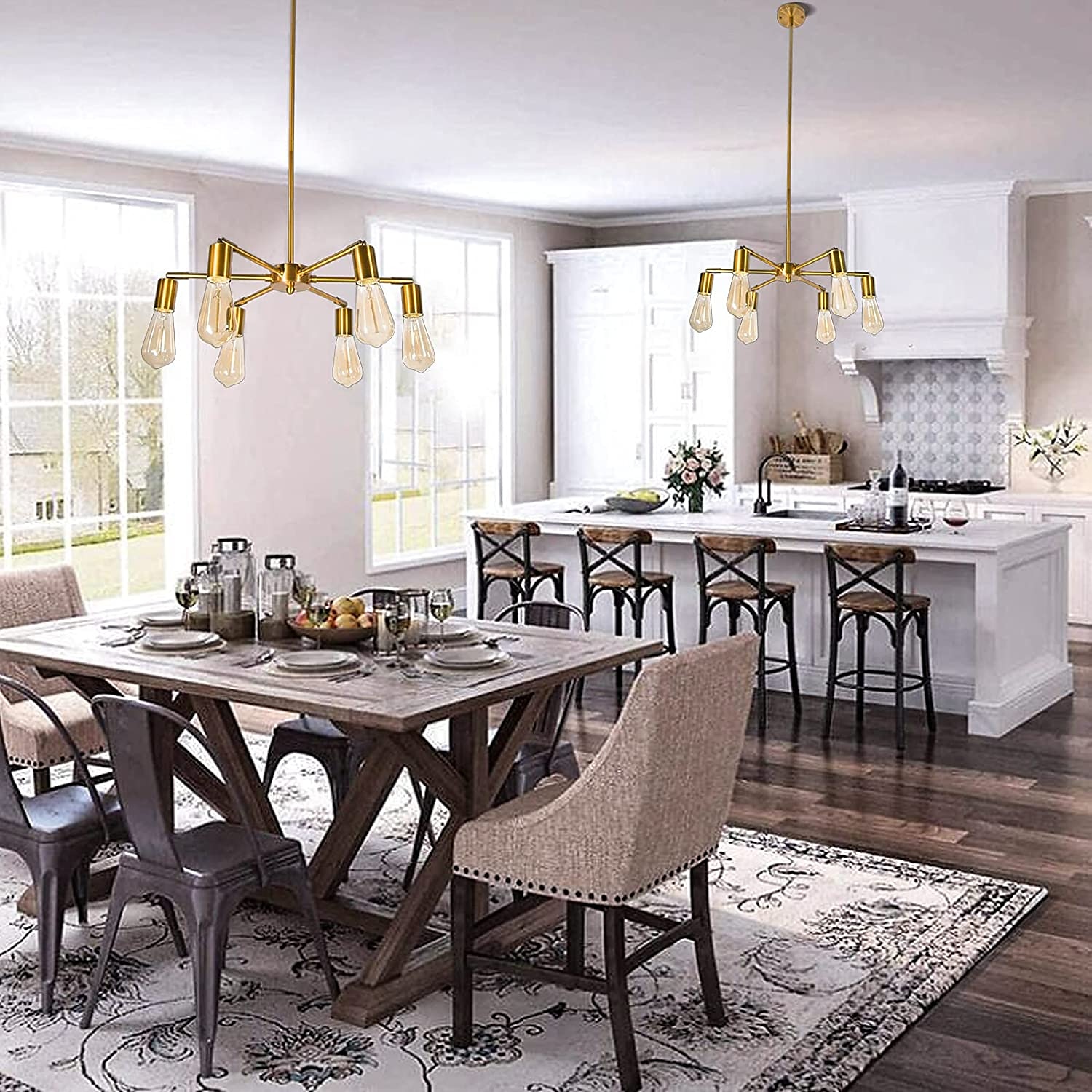 Lampadario A Sospensione Led Testa Universale In Alluminio Elettrolitico Elegante Oro Moderno Stile Nordico del 2025 a $120.99 –P3