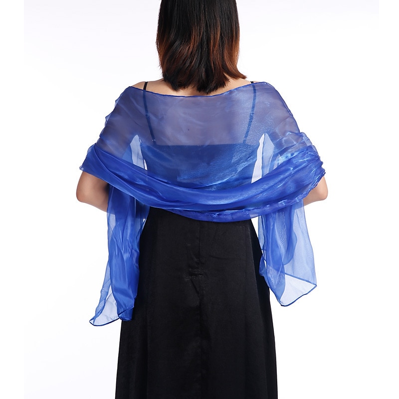 Shawl & Wrap Shawls Women's Wrap Elegant Bridal Sleeveless Tulle Wedding Wraps With Pure Color For Wedding Summer 2024 - $15.99 –P3