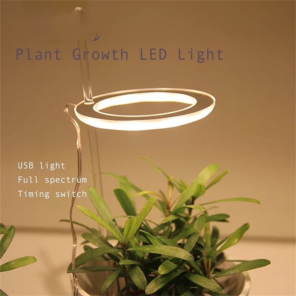 Angel Grow Light 4 or 3 Ring DC5V USB Phytolamp For Plants Led Full Spectrum Lamp For Indoor Plant Seedlings Home Flower Succulet 1pc 2025 - $29.99 –P1