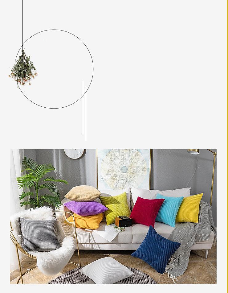 Decorative Toss Pillows Corduroy Pillow Cushion Cover Bedside Sofa Back Cushion Office Lumbar Solid Color Pillow Cover Without Core Pink Blue Sage Green Purple Yellow 2025 - $13.99 –P3