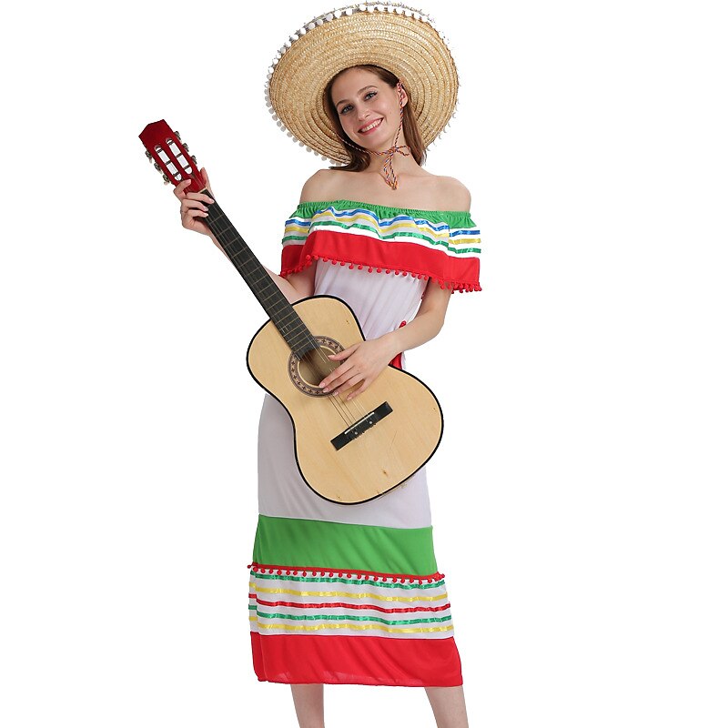 Mexican Masquerade Traditional Dress Adults' Women's Cosplay Vintage Dress Cinco de Mayo Mexico Independence Day Day of the Dead Carnival Masquerade Festival / Holiday Polyester Red Women's Easy 2025 - $51.99 –P2