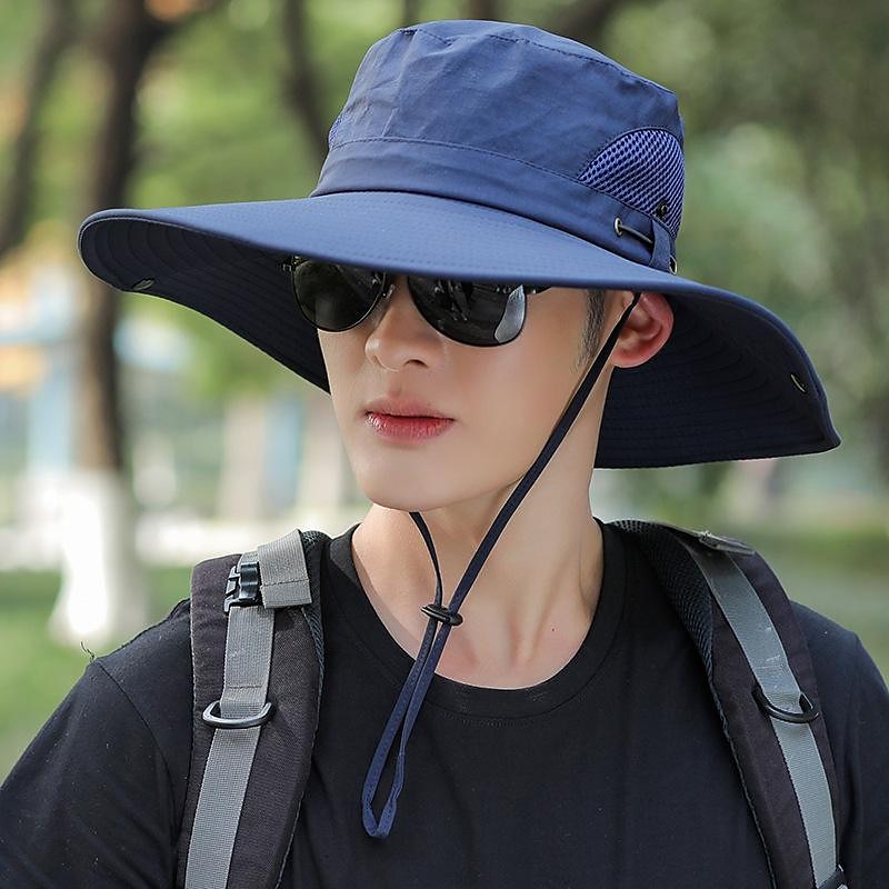 Homens Mulheres Chapéu de Sol Chapéu de pesca Chapéu de Trilha Chapéu boonie Aba larga Verão Ao ar livre Proteção Solar UV Respirável Secagem Rápida Macio Chapéu Azul tibetano Verde Café para Pesca de 2025 por $15.99 -P6