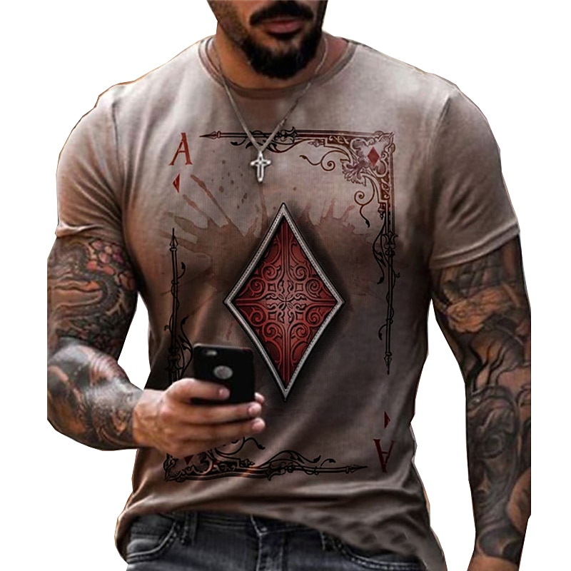 Męskie Dla obu płci Wzory graficzne Poker Podkoszulek Krótki rękaw Podkoszulek Druk 3D Półgolf Koszula Sport Moda Designerskie Na zewnątrz Ulica Codzienny Czarny Biały Żółty Lato Odzież S M L XL XXL 2025 - $17.99 –P2