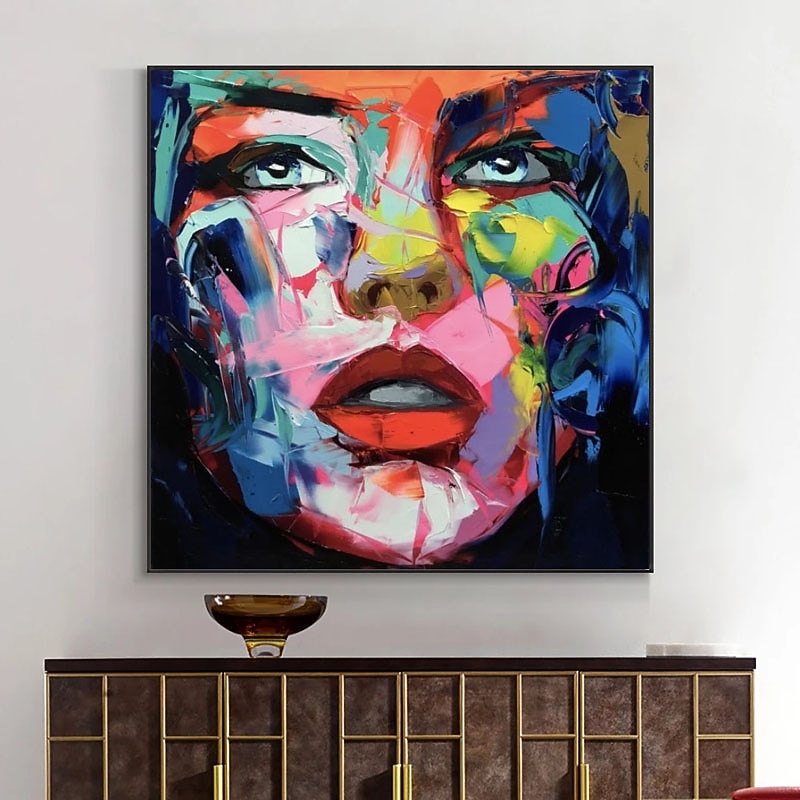 Oil Painting 100% Handmade Hand Painted Wall Art On Canvas Abstract Beautiful Women Face Home Decoration Decor Rolled Canvas No Frame Unstretched 2026 - $87.99 –P4