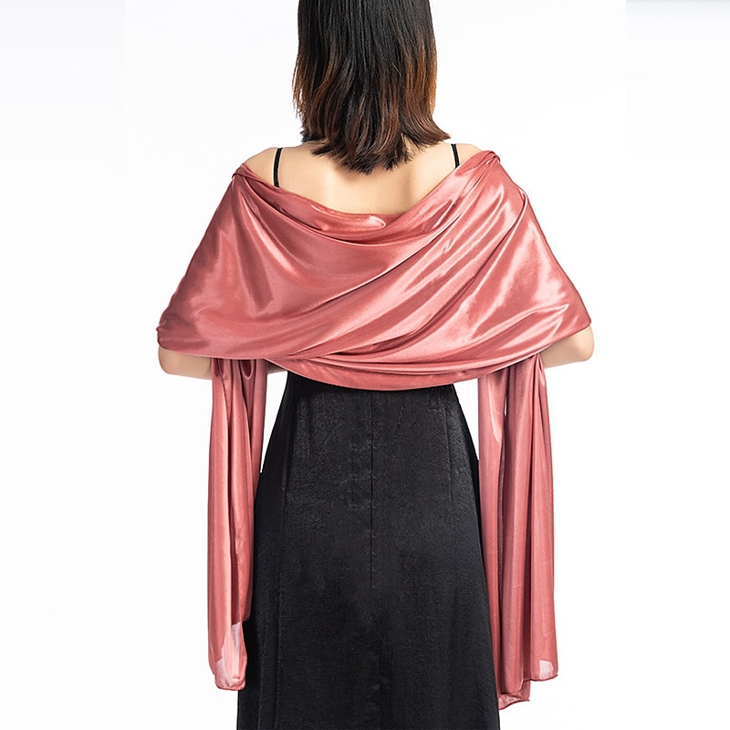 sciarpa da donna in imitazione seta trasparente, mantello, scialle lungo, tinta unita, per festa di nozze, elegante e scintillante&amp;abito da sposa con sciarpa damigella d'onore splendente per del 2025 a $23.99 –P2