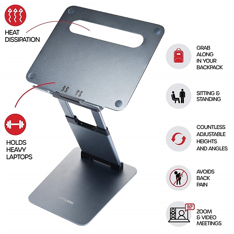 Laptop Stand for Desk Adjustable Laptop Stand Metal Silicone Portable Foldable All-In-1 Laptop Holder Compatible with Kindle Fire iPad Pro MacBook Air Pro 9 to 15.6 inch 17 inch 2025 - $126.99 –P9