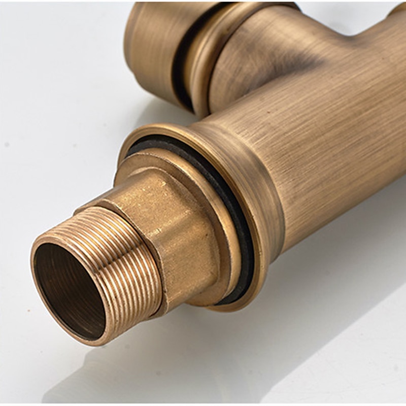 Bathroom Sink Mixer Faucet Vintage Deck Mounted, 360 Swivel Rotatable Single Handle One Hole Monobloc Washroom Basin Taps with Hot and Cold Water Hose Antique Brass ORB 2025 - $113.99 –P8