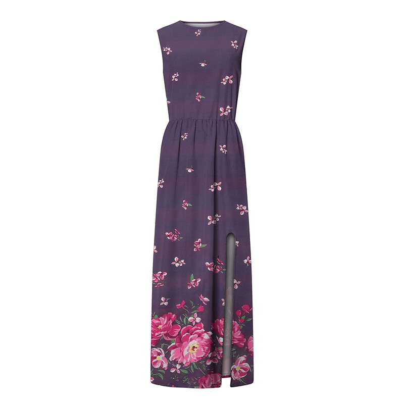 Femme Robe longue maxi Robe casual Robe ethnique robe boheme mode Décontractées Extérieur Vacances du quotidien Ample Floral à imprimé arc-en-ciel Sans Manches Col Ras du Cou Jaune Rose Claire Bleu de 2025 ? $23.99 –P12