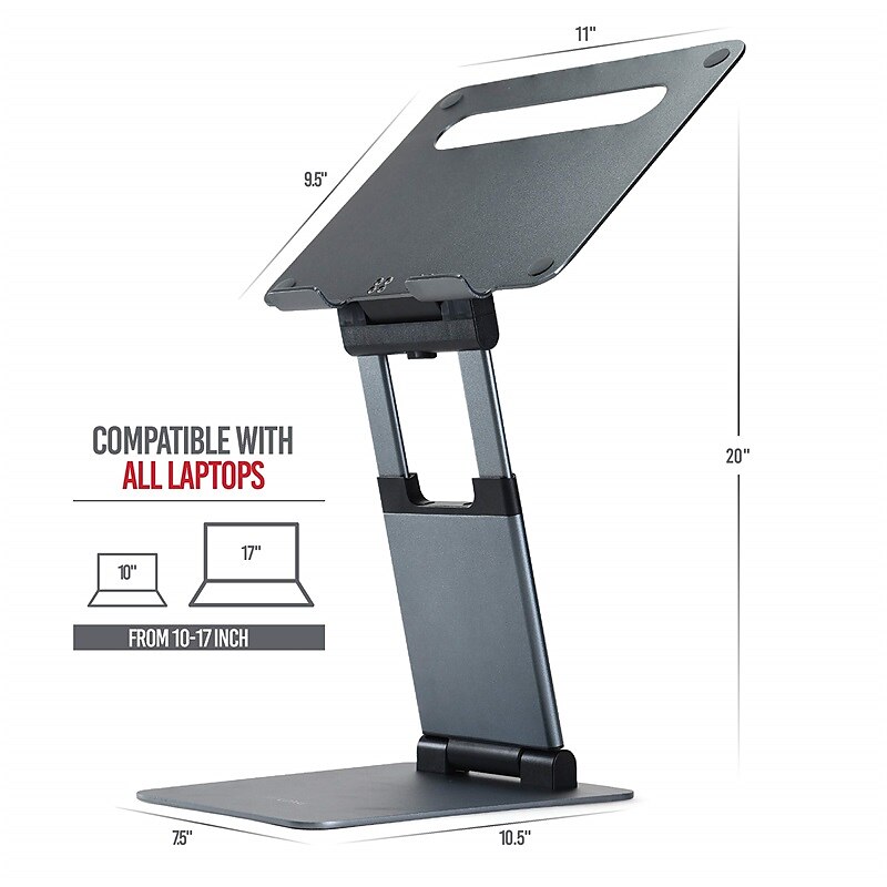 Laptop Stand for Desk Adjustable Laptop Stand Metal Silicone Portable Foldable All-In-1 Laptop Holder Compatible with Kindle Fire iPad Pro MacBook Air Pro 9 to 15.6 inch 17 inch 2025 - $126.99 –P7