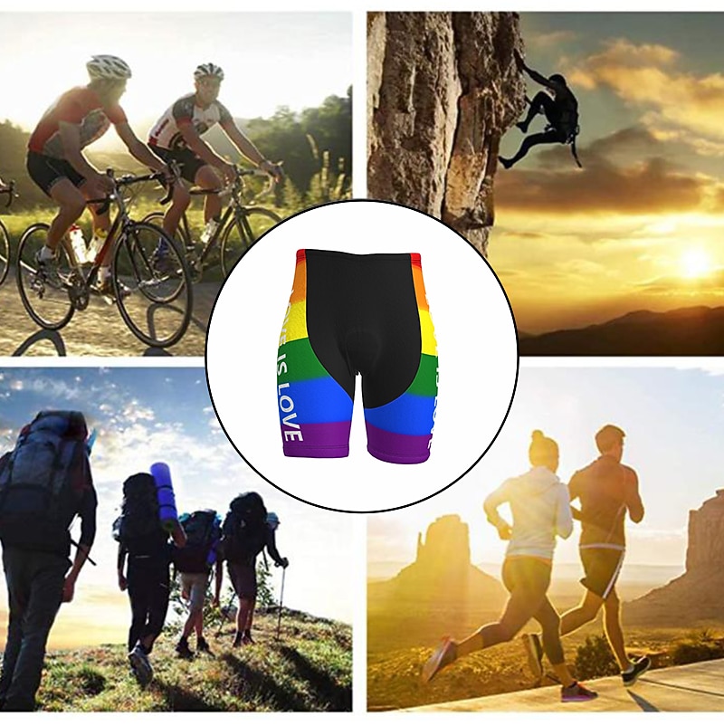 Men's Rainbow Cycling Road Shorts Bike Shorts Cycling Padded Shorts Bike Padded Shorts / Chamois Mountain Bike MTB Road Bike Cycling Sports 3D Pad Cycling Quick Dry Moisture Wicking Yellow Red Spandex 2026 - $28.99 –P10