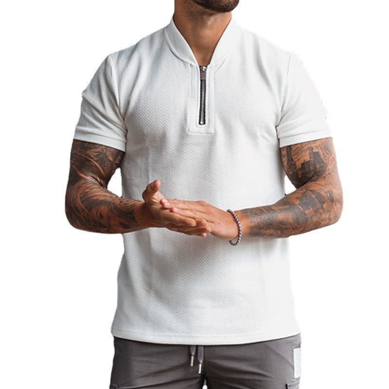 Herren Poloshirt Poloshirt mit Viertelreißverschluss Outdoor Strasse Ständer Baseball-Kragen Kurzarm Modisch Brautkleider schlicht Feste Farbe Zip Viertel Postleitzahl Frühling Sommer Regular Fit 2025 - $16.49 –P4