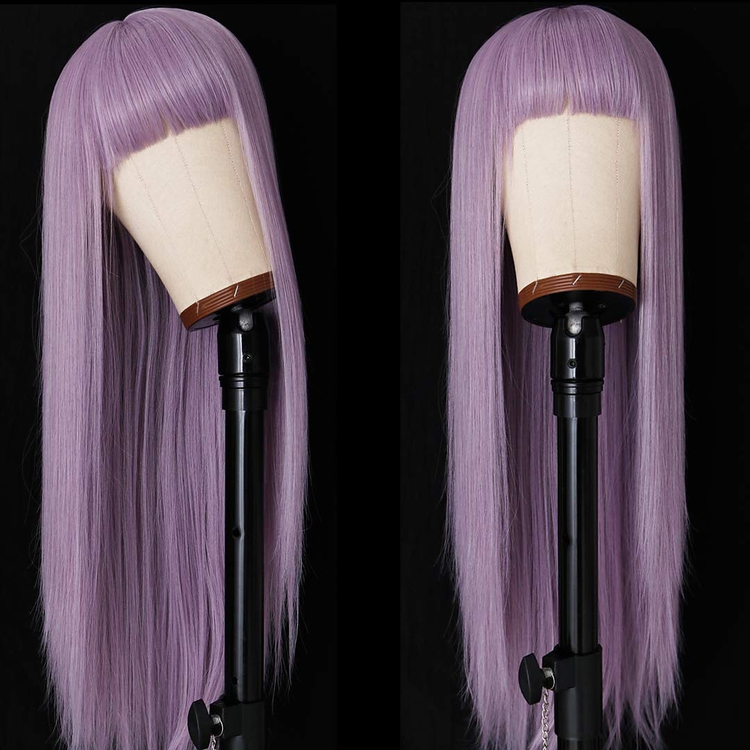 groene pruik steil haar pruik met lucht pony machine pruik diepe wortel gradiënt groen 2 kleuren lange hittebestendige vezel synthetisch haar lijm gratis 24 inch 2025 - $28.99 –P12