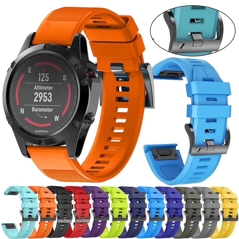 حزام إلى جارمين النهج S62 MARQ Descent G1 النهج S60 Fenix 7 Sapphire Solar / 6 Pro / 5 Plus سيليكون إستبدال حزام Quick Fit 22 مللي متر متنفس عصابة الرياضة معصمه 2025 - $18.99 –P8