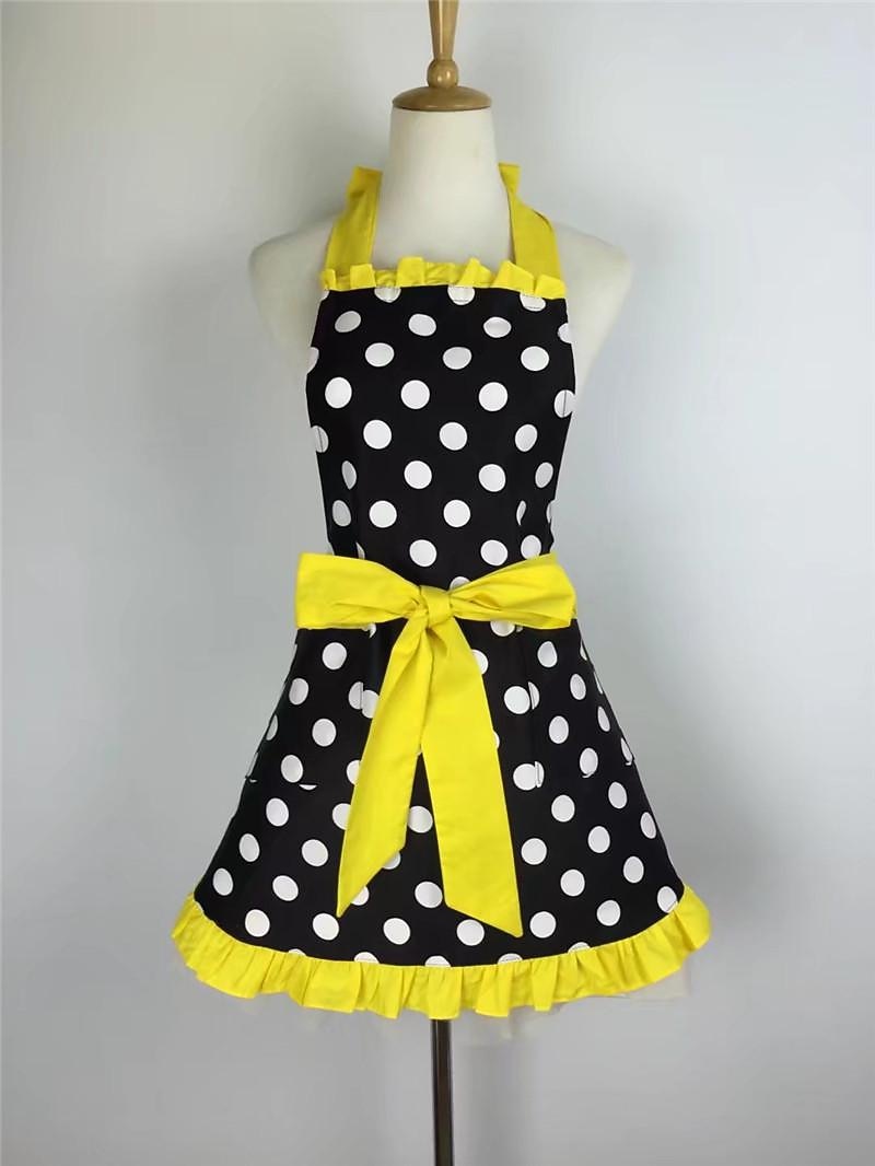 delantal de chef de algodón para mujeres y hombres, delantal de cocina, delantal de jardinería personalizado lunares salón pinafore delantal vintage regalo de la madre 2026 - $26.99 –P14
