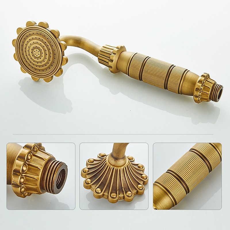 Shower Faucet,Rainfall Shower System Body Jet Massage Set - Handshower Included pullout Rainfall Shower Antique Vintage Style Antique Brass Mount Inside Brass Valve Bath Shower Mixer Taps 2025 - $566.99 –P15