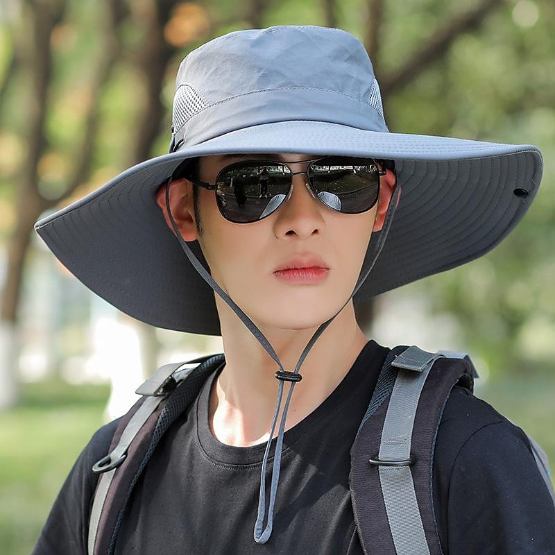 Homens Mulheres Chapéu de Sol Chapéu de pesca Chapéu de Trilha Chapéu boonie Aba larga Verão Ao ar livre Proteção Solar UV Respirável Secagem Rápida Macio Chapéu Azul tibetano Verde Café para Pesca de 2025 por $15.99 -P15