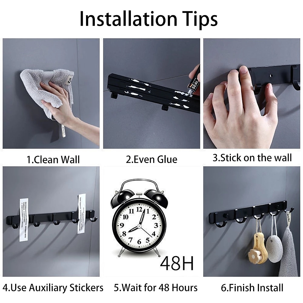 Kitchen Bathroom Hardware Set Space Aluminum Bathroom Hanger Black Hook Wall Mount Aluminum Coat Hook Bathroom Robe Hooks Hat Rack 2025 - $16.99 –P8