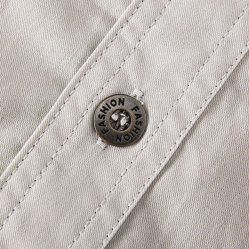 Herren Knopfhemd Hemd Cargo-Shirt Schwarz Weiß Armeegrün Khaki Dunkelblau Langarm Feste Farbe Umlegekragen Strasse Täglich Vordertasche Bekleidung Baumwolle Modisch Brautkleider schlicht Komfortabel 2025 - $32.99 –P6