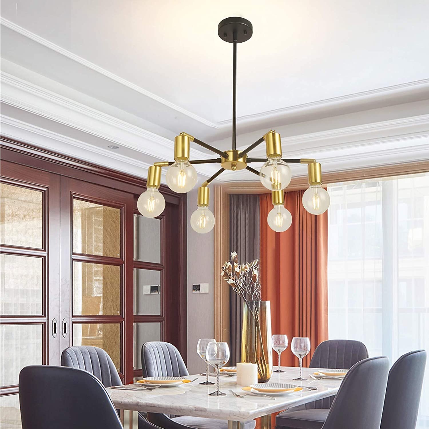 Lampadario A Sospensione Led Testa Universale In Alluminio Elettrolitico Elegante Oro Moderno Stile Nordico del 2025 a $120.99 –P12