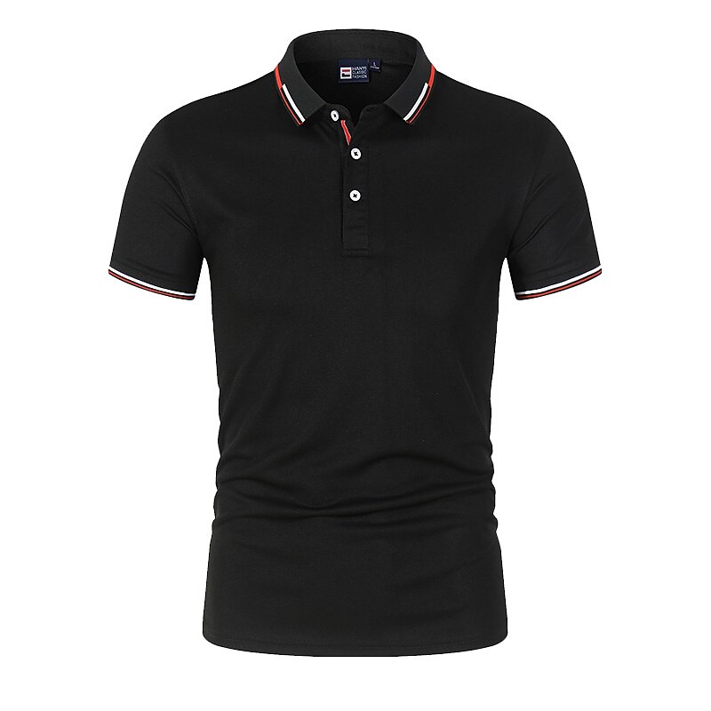 Pánské Polo trička Golfová košile Venkovní Ležérní Polo límec Žebrovaný polo límec Krátký rukáv Klasické Proužky Tlačítko Přední Tlačítko dolů Léto Běžný Modrá moře Černá Bílá Světlá růžová Rubínov 2025 - $15.49 –P1