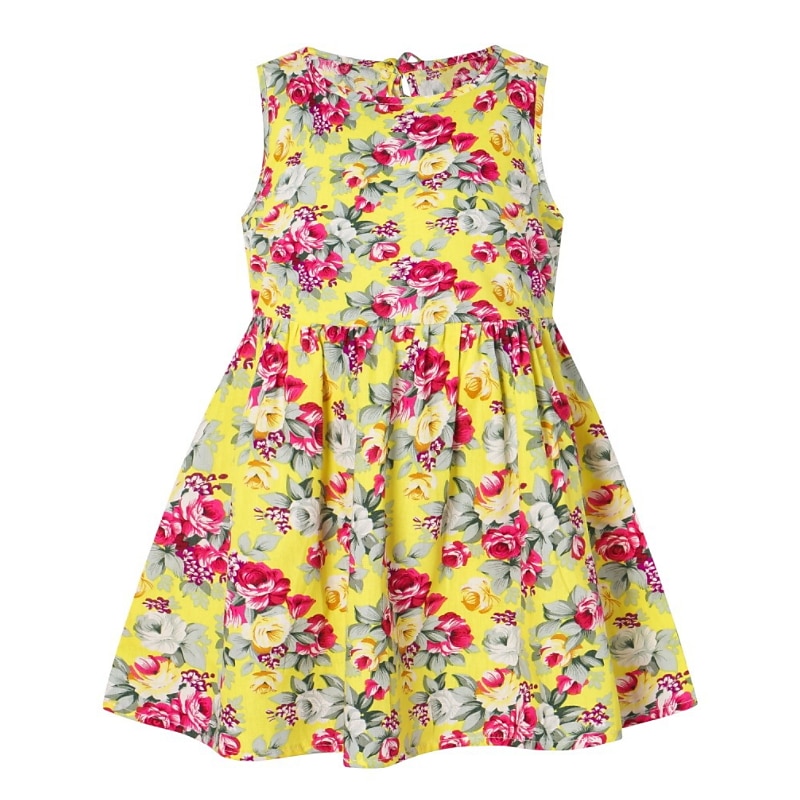 Bambino Da ragazza Vestito Floreale Animali Senza maniche Stampa Essenziale Cotone Al ginocchio Estate 3-10 anni Giallo Rosa Blu del 2025 a $20.99 –P5
