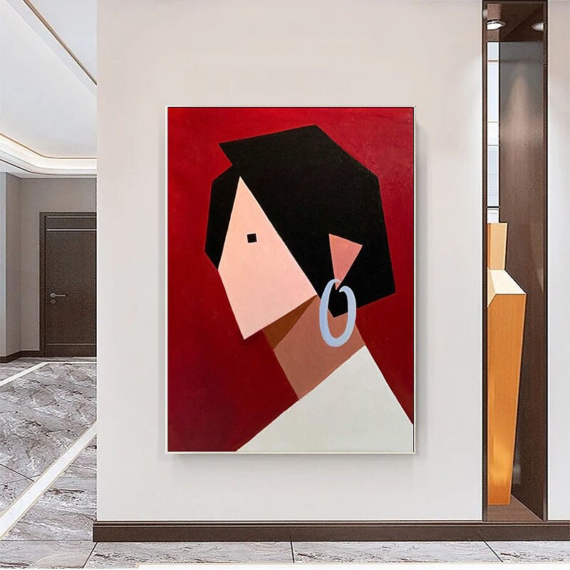 2026年 ハング塗装油絵 手描きの 縦式 抽象画 人物 近代の 印象派 インナーフレームなし(枠なし)  コレクション – $193.99 –P3