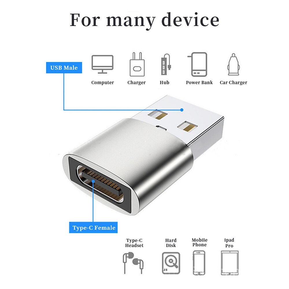 2025年 usb-cメス-usbオスアダプターtype-c-usb充電器コネクターforiphone12 13 pro max se airpods ipad air samsung galaxy s22 s21 note 20 a71 a72  コレクション – $11.99 –P7