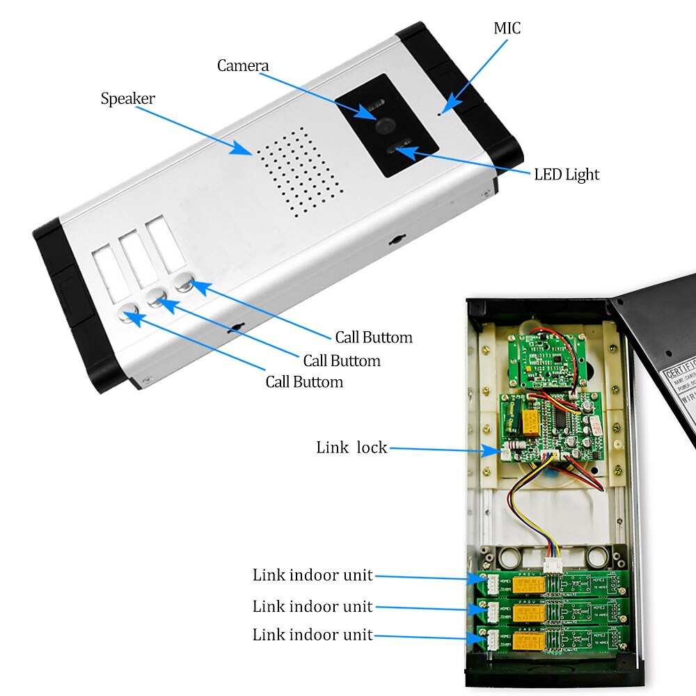 Apartment Video Door Phone Intercom Doorbell Camera 7 Inch LCD Display Monitor for One to Three Family Camera 700TVLine CMOS 3.6mm Lens Hands-free 2025 - $422.39 –P6