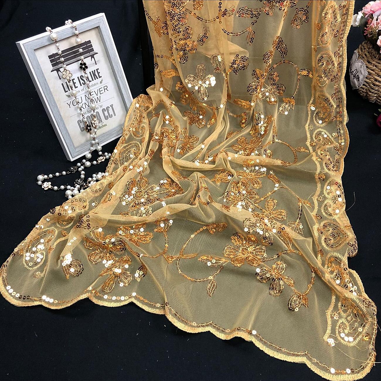 Sjaal & Omslagdoek Omslagdoeken Damesomslag Glitter & Sprankel Elegant Bruids Mouwloos Polyester Bruiloftsomslagen Met Prints Voor Bruiloft Zomer 2025 - $18.99 –P4