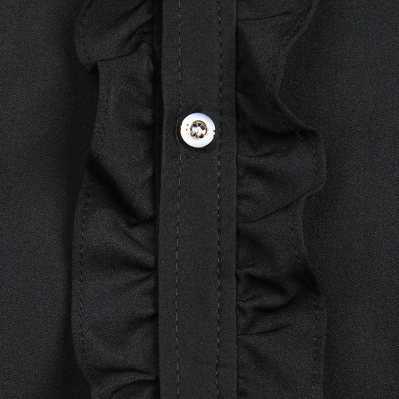 Herr Tröja med kinesisk krage Mandarinkrageskjorta Balskjorta Smokingskjortor Solid färg Utomhus Fest Svart Vit Långärmad Hög krage Sommar Vår Kläder Button-Down 2025 - $36.99 –P5