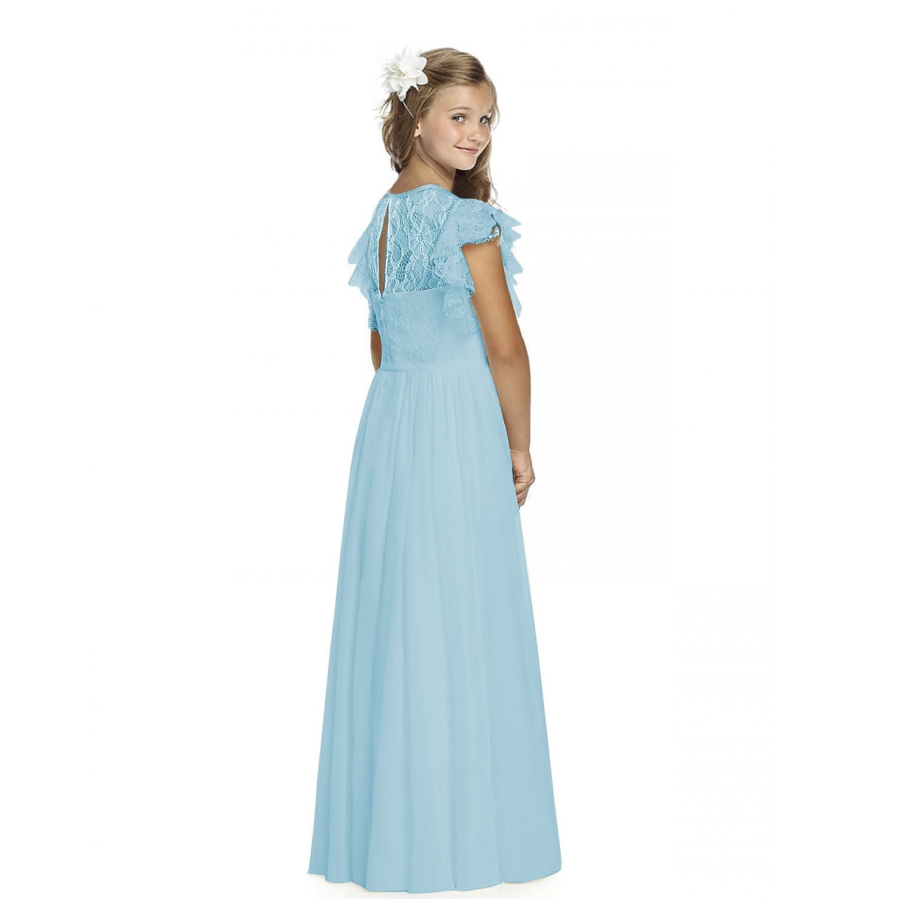 Blumenmädchenkleid Mädchen Partykleid Leistung Hochzeit Party Mode Prinzessin einfarbig Kurzarm Rundhalsausschnitt Schwarz Weiß 2025 - $39.99 –P5