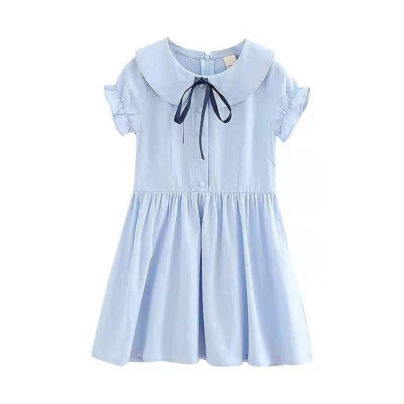 Copii Fete Rochie Mată Manșon scurt Școală Sporturi & Exterior Zilnic Mâneci Bufante Imprimeu De Bază 90% bumbac Lungime Genunchi Vară 3-10 ani Roz Îmbujorat Albastru piscină 2025 - $21.99 –P5