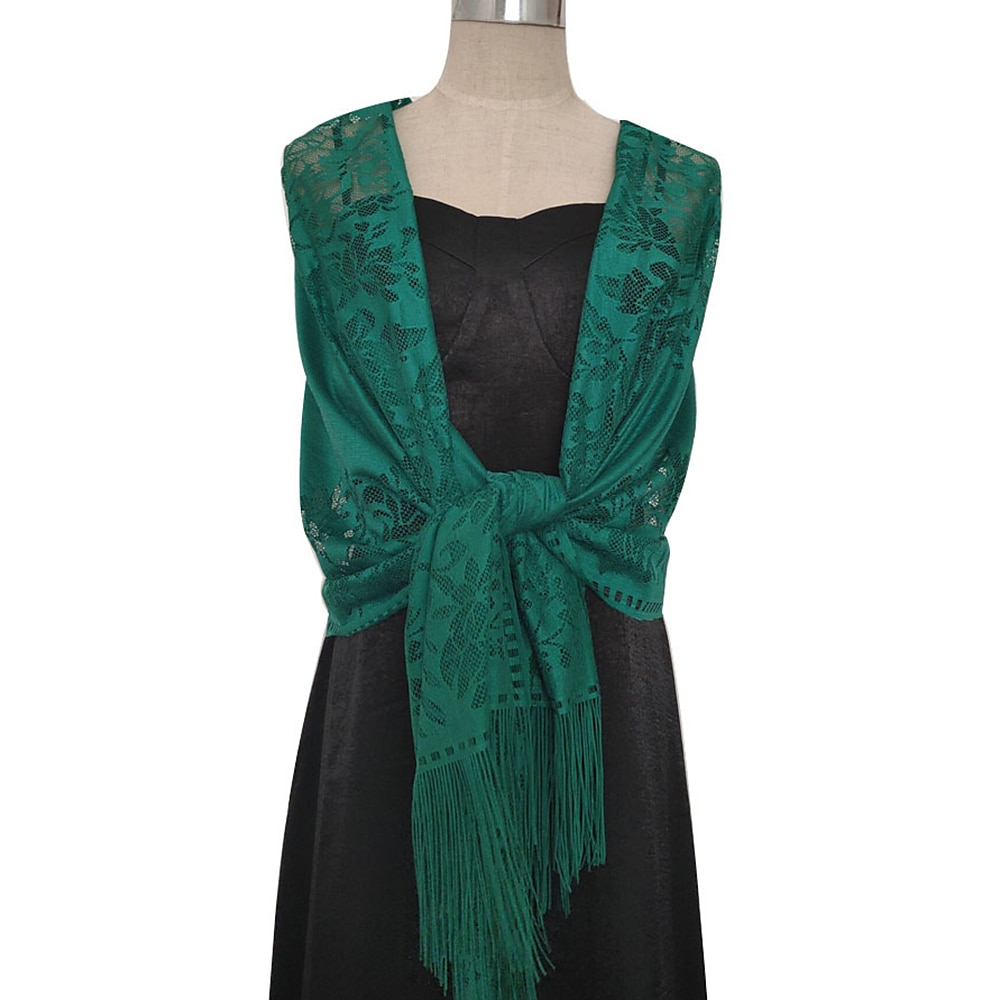 sjal&amp; wrap sjalar dam höst bröllop gäst wrap elegant brud solskydd ärmlös polyester bröllop wraps med spets för bröllop sommar 2025 - $17.49 –P13