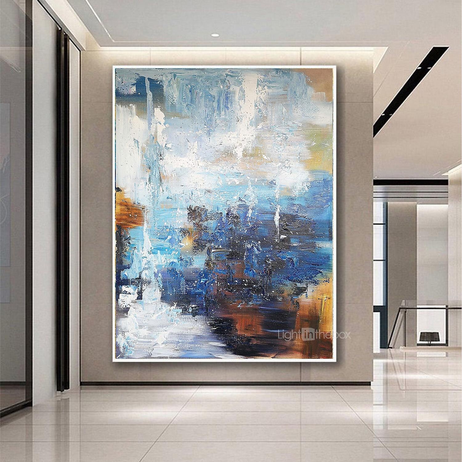 هانغ رسمت النفط الطلاء رسمت باليد بانوراما أفقية تجريدي مناظر طبيعية الحديث تشمل الإطار الداخلي 2025 - $200.99 –P2