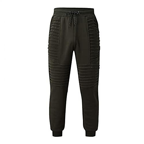jogging jogging joggebukser for menn uformelle solid snøring treningsbukser trendy slanke treningsbukser med midt midje armygrønn 2025 - $21.99 –P2