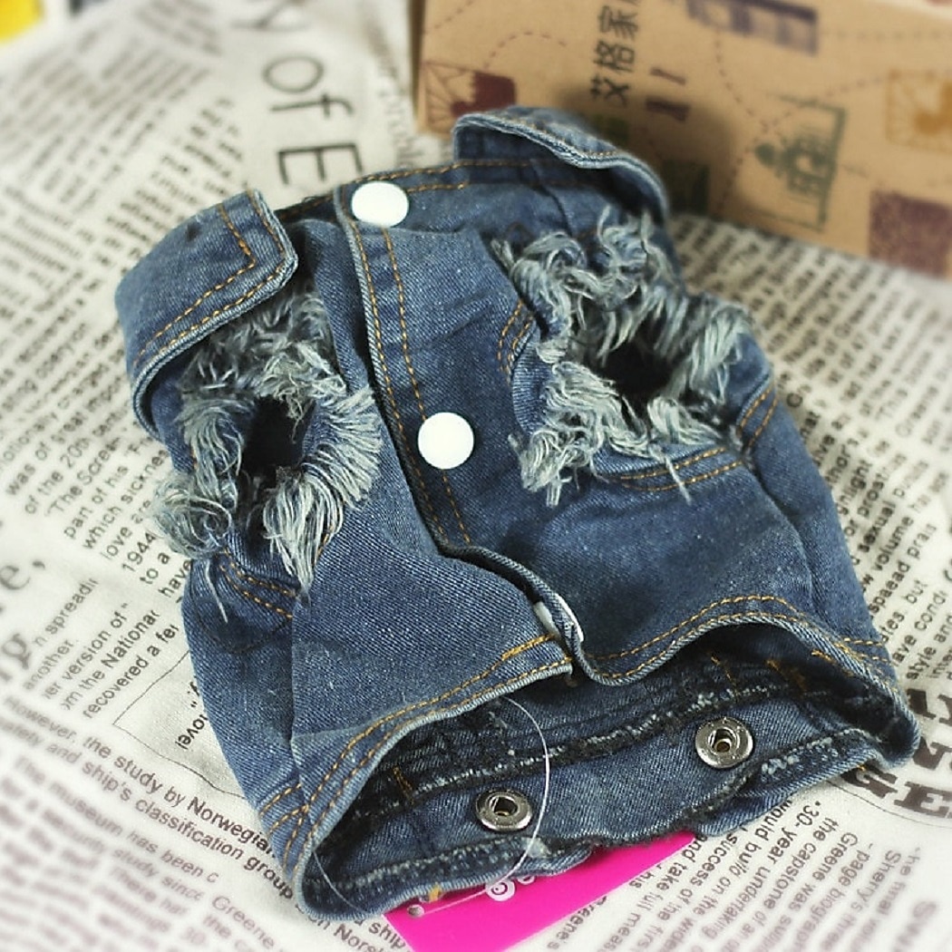 Dog Coat Denim Jacket / Jeans Jacket Jacket Vest Cowboy Outdoor Dog Clothing for Pug Bichon Frise Chihuahua Small 2025 - $15.49 –P3