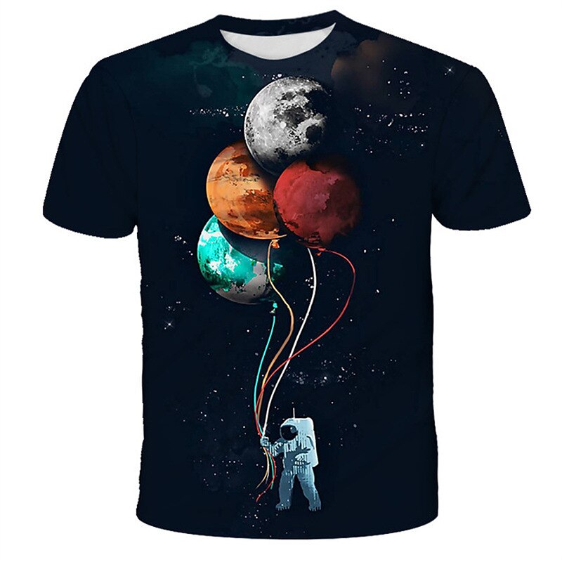 Chlapecké 3D Astronaut Tričko Krátký rukáv 3D tisk Léto Jaro Aktivní Sportovní Módní Polyester Děti 3-12 let Venkovní Denní Vevnitř Běžný 2025 - $11.49 –P1