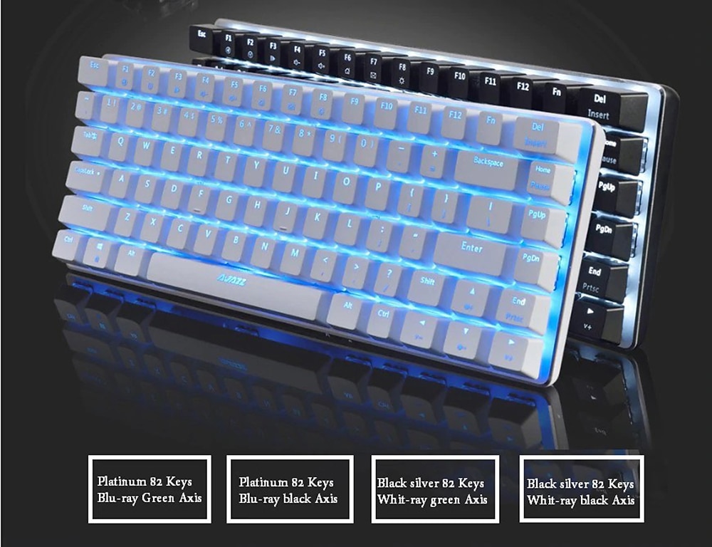 Ajazz AK33 Mechanical Gaming Keyboard Black / Blue Switch 82 Keys 