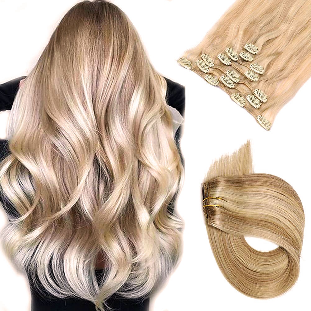 A Clipser Extensions de cheveux Cheveux Naturel humain 7 pièces Pack Droit Extensions de cheveux de 2025 ? $73.63 –P6