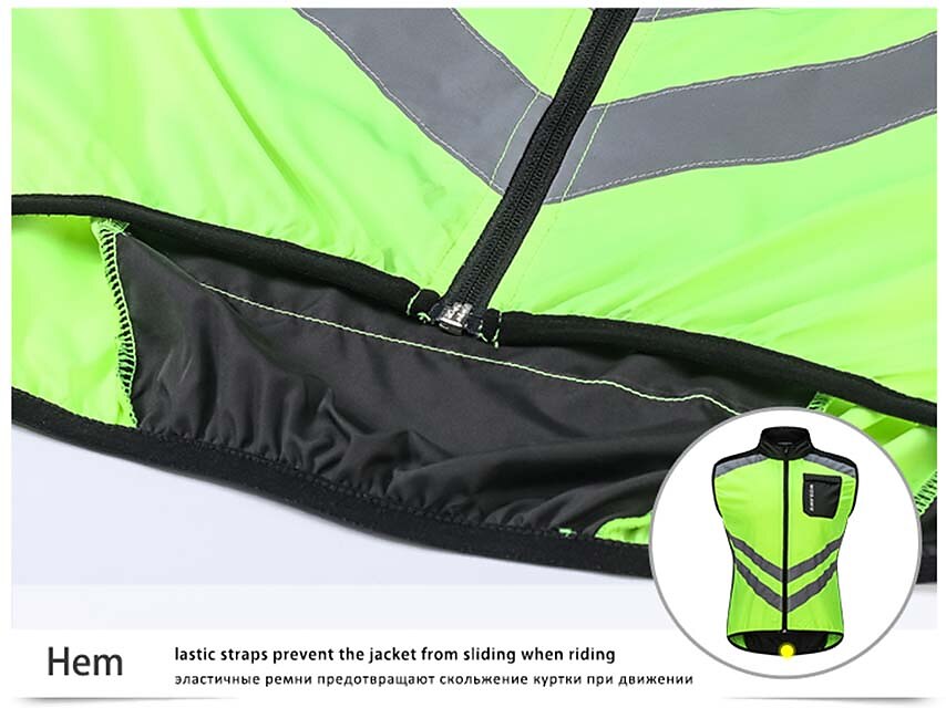 WOSAWE Voor heren Wielrenvest Mouwloos Bergracen Wegwielrennen Marine Zwart Groen Fietsen Ves / Mouwloos Shirt Winddicht Reflecterende strips Achterzak Sport Effen Kleur Kleding / Gevorderd / Rekbaar 2025 - $27.99 –P12