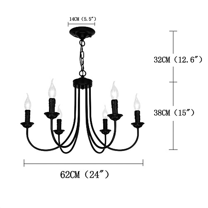 62 cm Kynttilätyyli Kattokruunu Metalli Maalatut maalit Traditionaalinen / klassinen 110-120V 220-240V 2026 - $143.99 –P1
