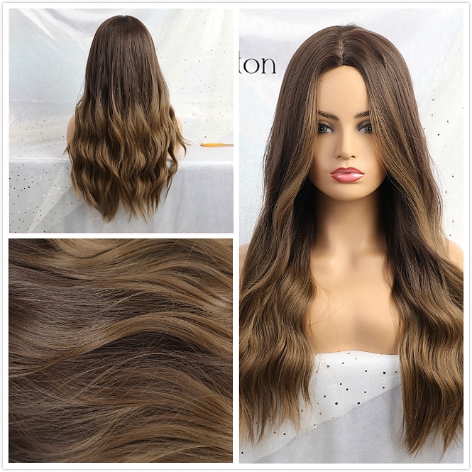 blondi peruukit otsatukkailla pitkät suorat peruukit ombre musta blondi saarniperuukit otsatukkalla lämmönkestävät synteettiset peruukit afroamerikkalaisille naisille joulujuhlaperuukit barbiecore 2025 - $31.99 –P8