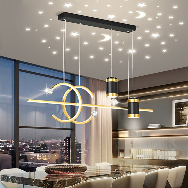 Proyector de luz colgante led, luz de lujo para comedor, personalidad creativa, candelabro de barra de cielo estrellado 2025 - $349.99 –P3
