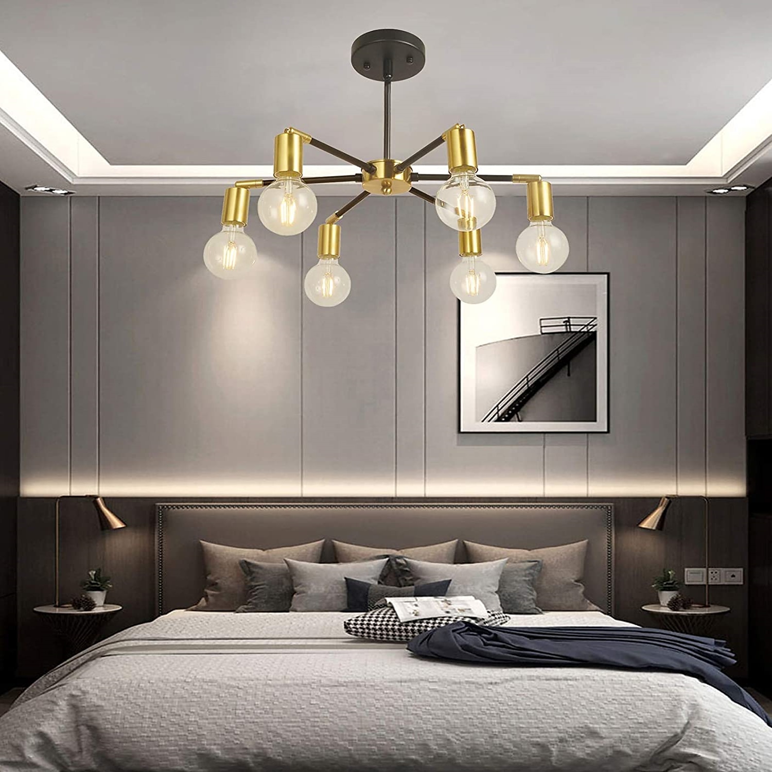Lampadario A Sospensione Led Testa Universale In Alluminio Elettrolitico Elegante Oro Moderno Stile Nordico del 2025 a $120.99 –P13