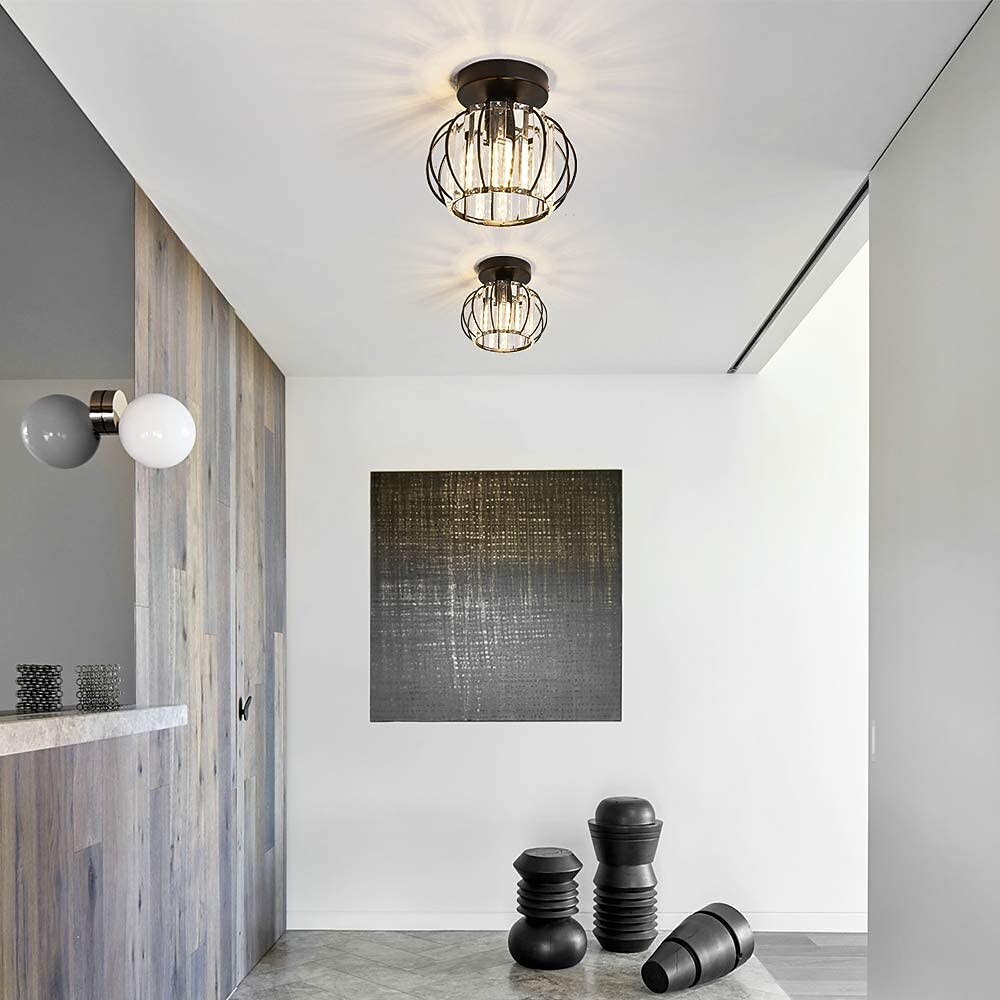 plafoniere cu design unic led lumina hol lumina culoar cristal aluminiu stil vintage stil negru modern stil nordic 2026 - $64.99 –P3