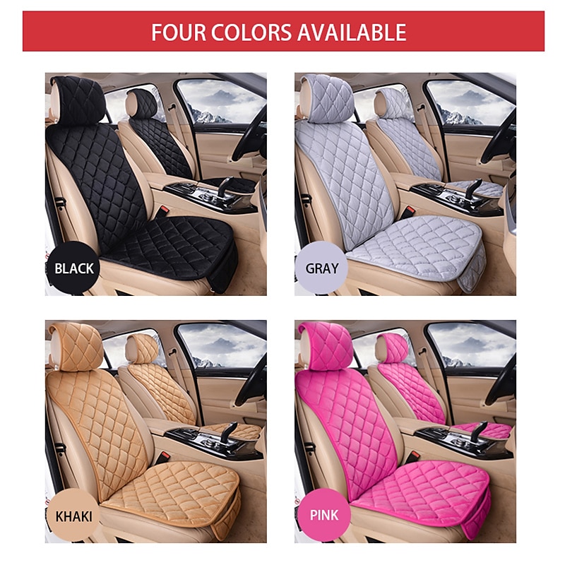 2PCS Universal Flocking Cloth Car Seat Cover – Four Seasons, Built-In Storage, Easy to Install, Interior Protector 2025 - $54.99 –P7