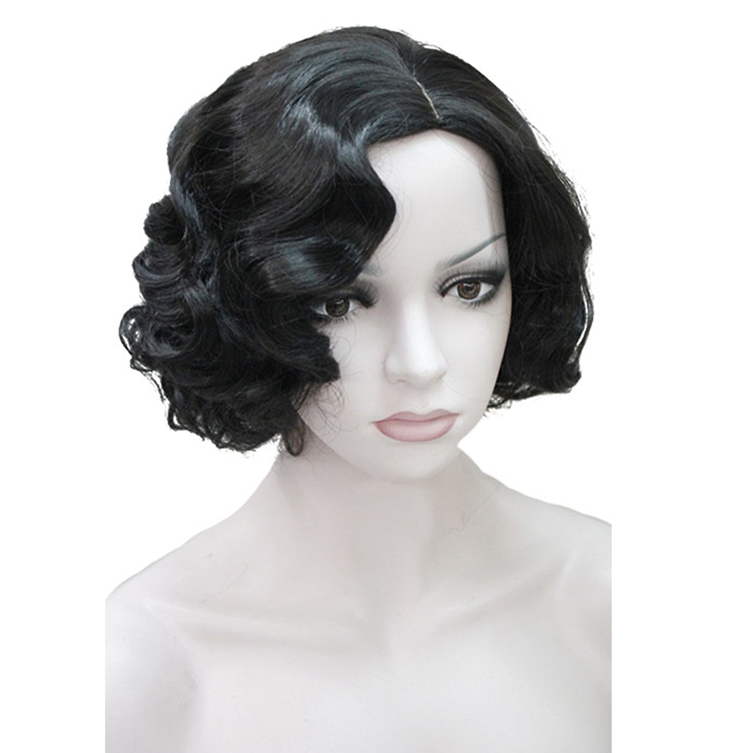 Parrucca Flapper Parrucca Stile Flapper Anni '20 per Donne Parrucca Sintetica Corto Stile Retro Onde Dita Parrucche di Halloween Cosplay del 2026 a $27.99 –P2