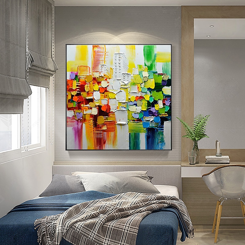 Pintura al óleo hecha a mano lienzo arte de la pared decoración paleta cuchillo pintura color fantasía para decoración del hogar enrollado sin marco pintura sin estirar 2025 - $131.99 –P2